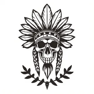 Black floral art design with retro silhouette pattern.