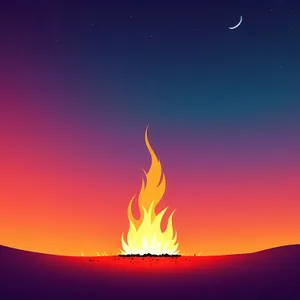 Blazing Starlight: Bright Symbolic Graphic with Elements of Light and Heat