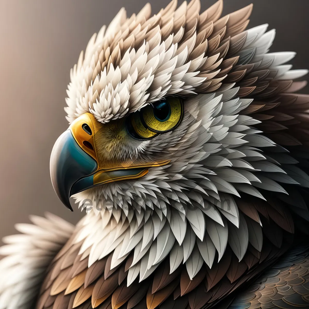 Picture of Wild Predator: Majestic Bald Eagle With Piercing Yellow Eyes