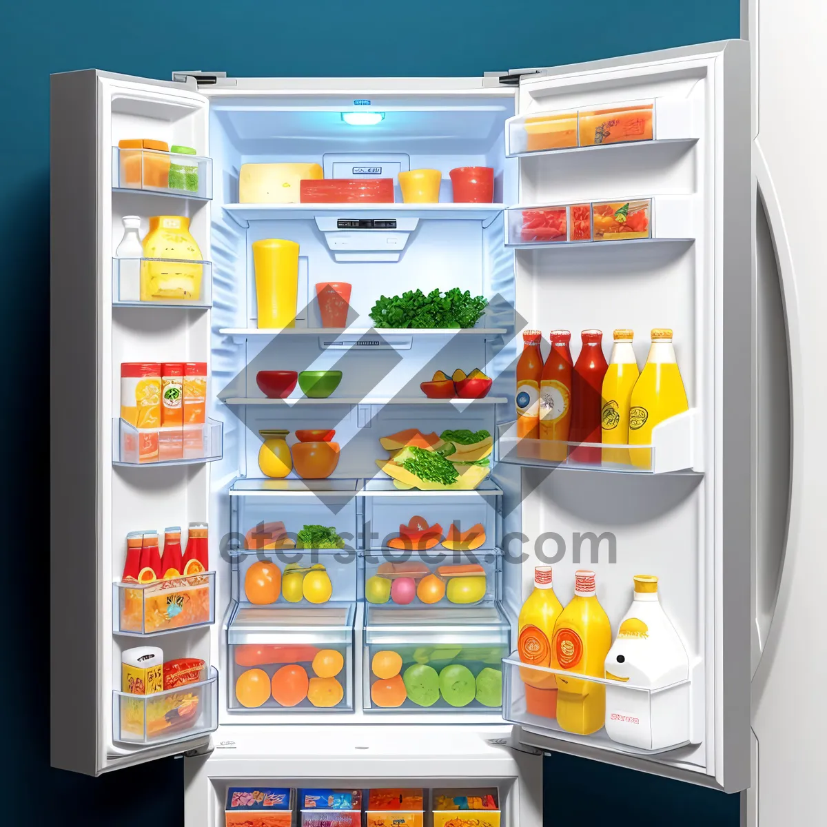 Picture of White Goods Refrigerator: Home Appliance for Durables and Convenience.