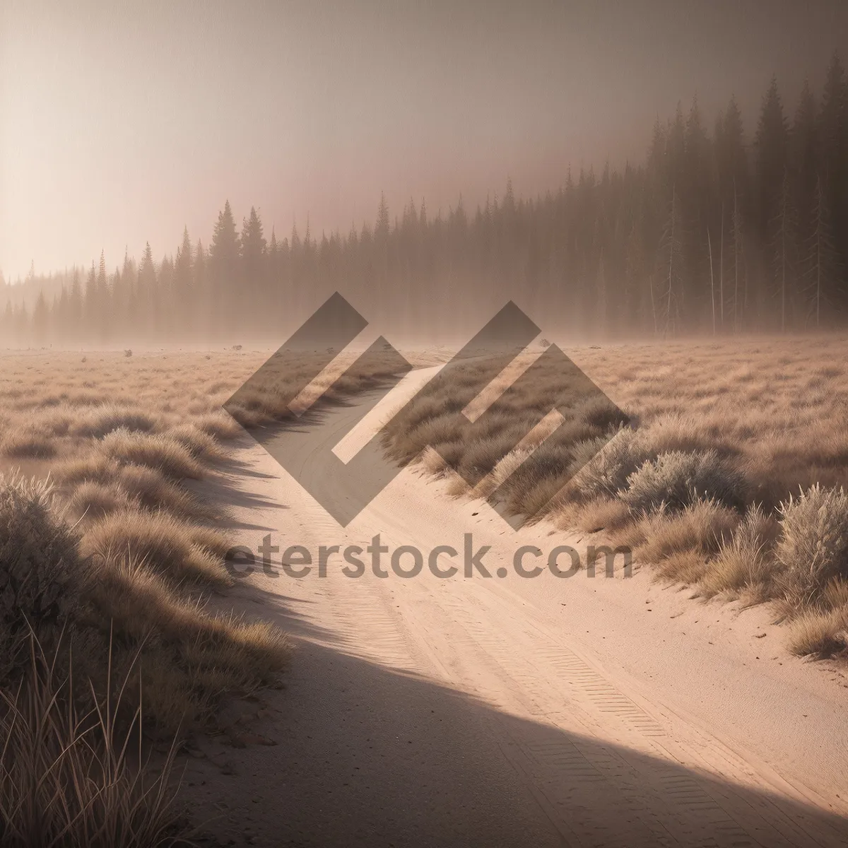 Picture of Snowy Mountain Landscape with Frozen River