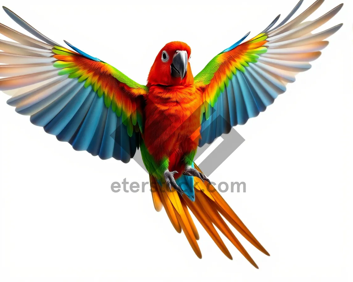 Picture of Colorful Orange Bird with Beautiful Wings