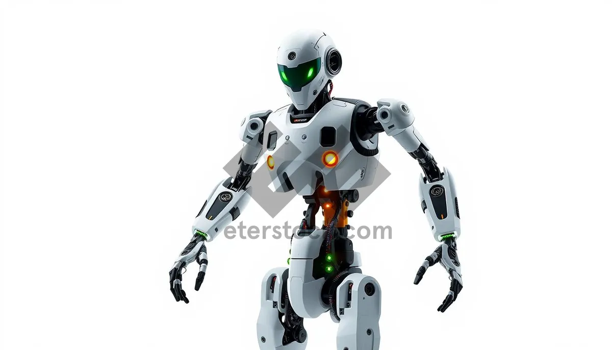 Picture of Futuristic 3D cartoon man robot character image.