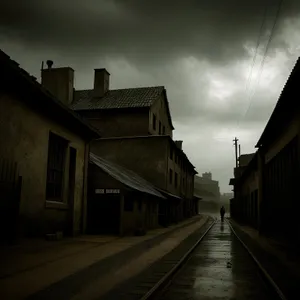 Urban Train in Old City Street