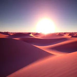 Desert Sunset on Open Road, Tranquil and Serene