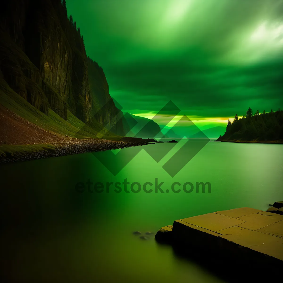 Picture of Serene Sunset Reflection on Calm Sea