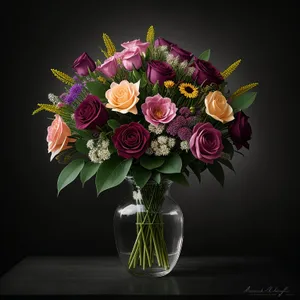 Colorful Floral Bouquet in a Vase