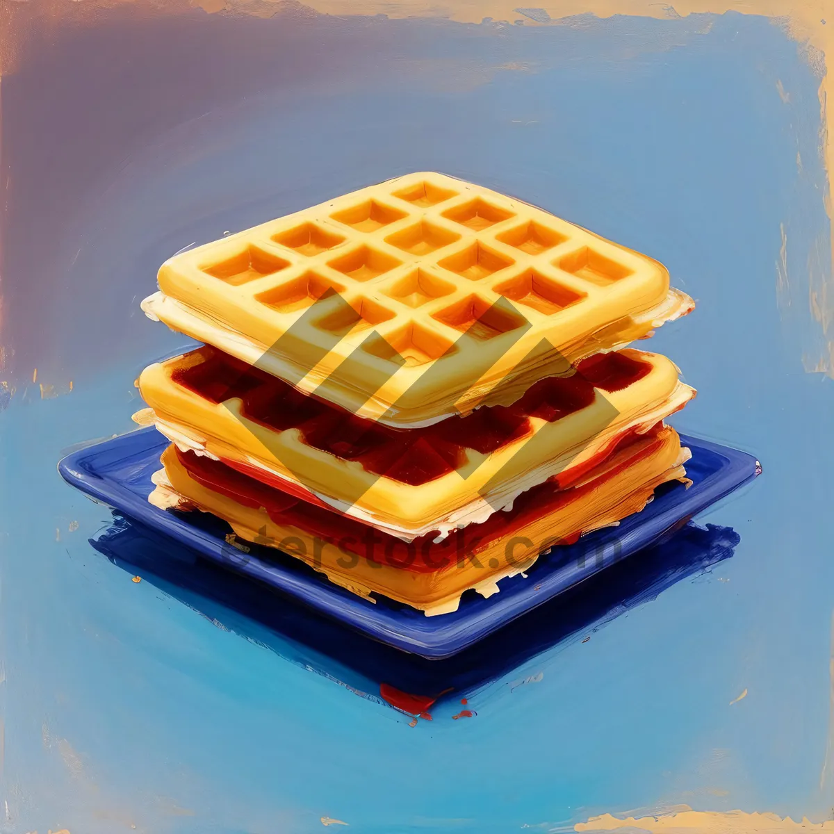 Picture of Delicious Waffle Iron Dessert on Plate"
(Note: The name is an example of a descriptive short name for an image based on the provided tags)