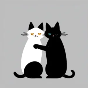 Cartoon Kitty Silhouette: Cute Animal Art.