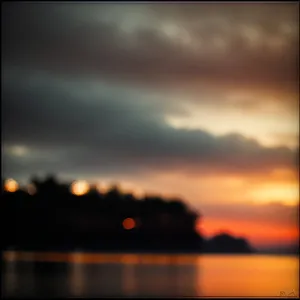 Vibrant Sunset Over Serene Ocean