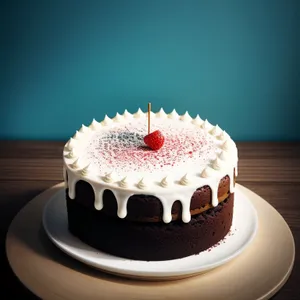 Pink birthday cake with candles and berries