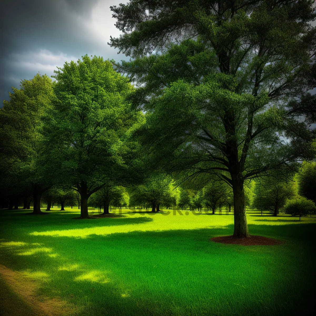 Picture of Lush Forest Landscape with Towering Trees