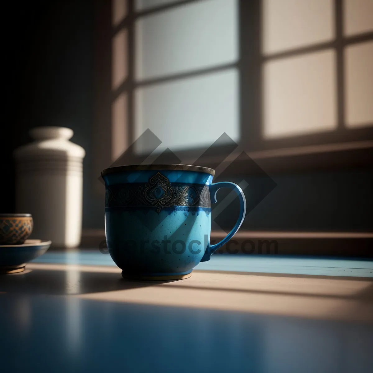 Picture of Hot Cup of Morning Brew on Saucer