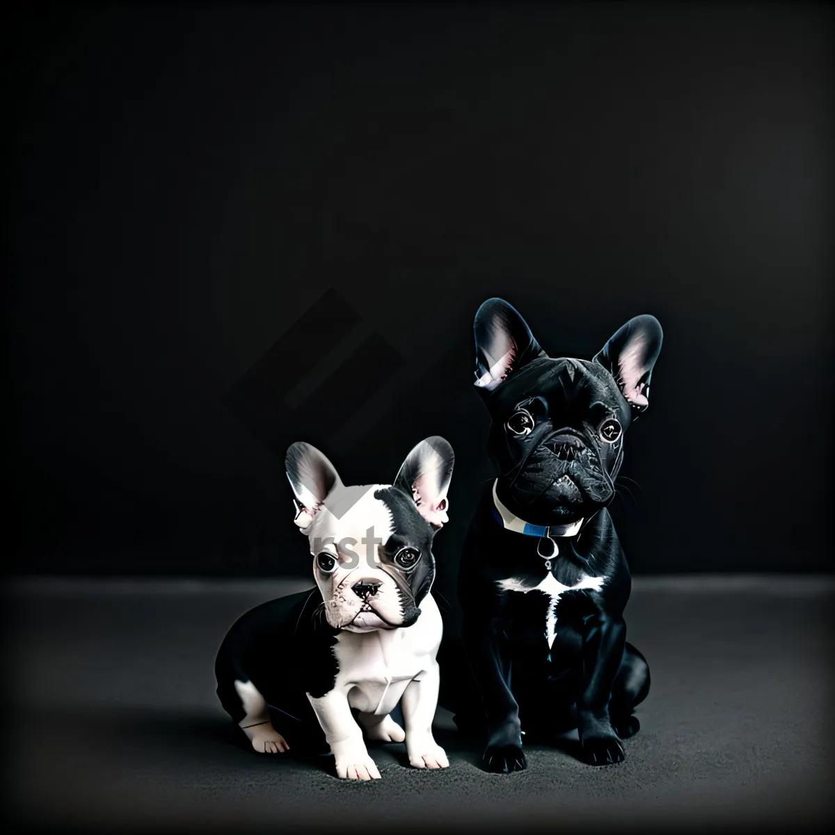 Picture of Cute Bulldog Terrier Puppy in Studio Portrait