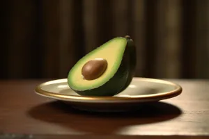 Gourmet breakfast plate with avocado and espresso.