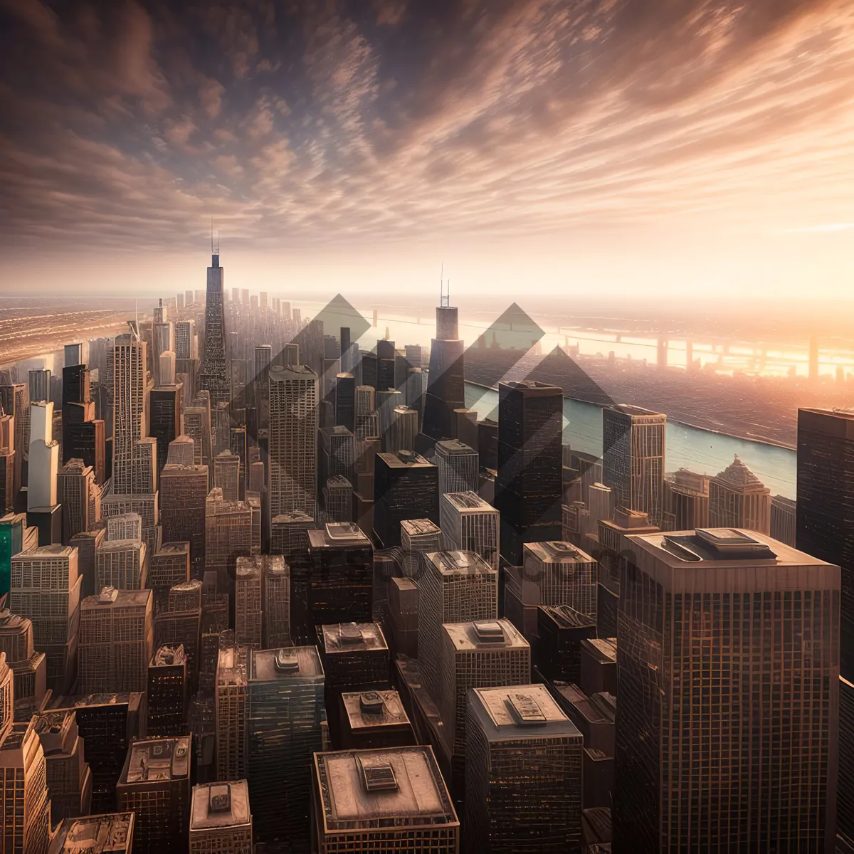 Picture of Urban Marvel: City Skyline at Sunset