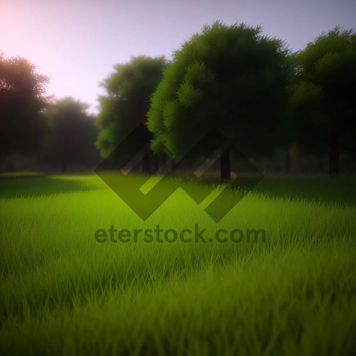 Picture of Vibrant rural landscape with rolling hills and clear sky