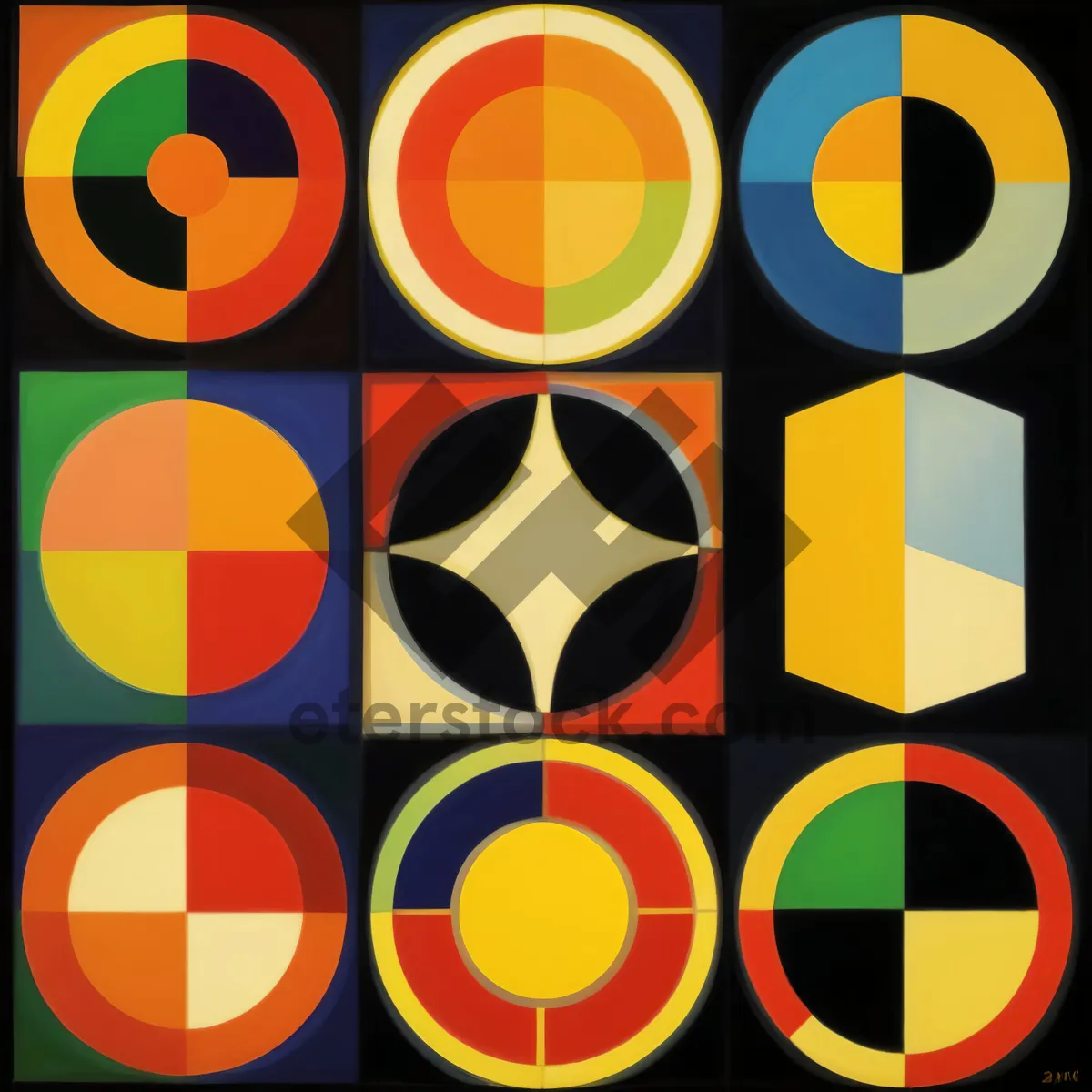 Picture of Black and yellow glossy web icons set