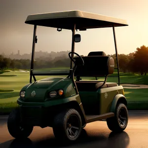 Sporty Golf Car on Green Course