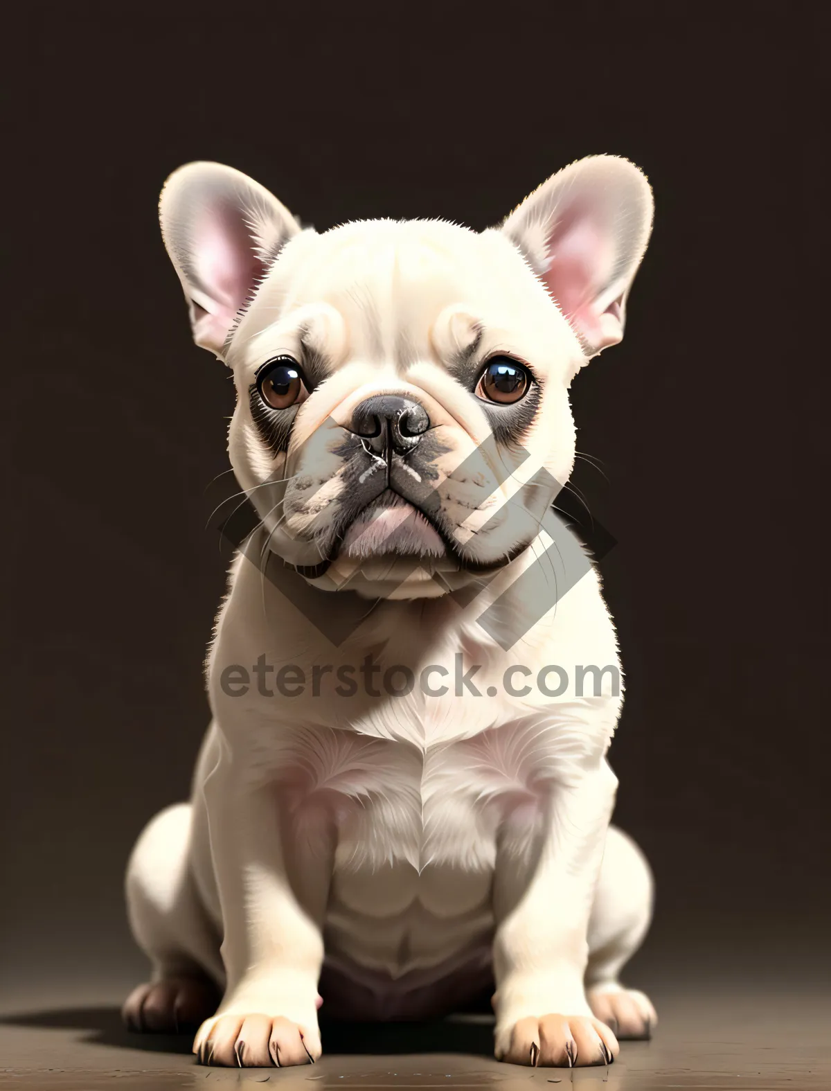 Picture of Cute Bulldog Puppy Posed in Studio