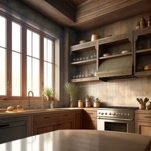 Modern Kitchen with Elegant Wood Cabinets