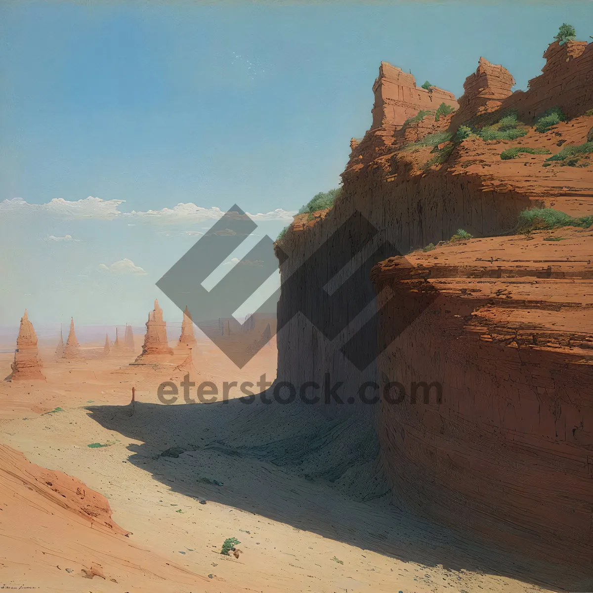 Picture of Desert Canyon Landscape: Majestic Rocks and Sandstone Formation