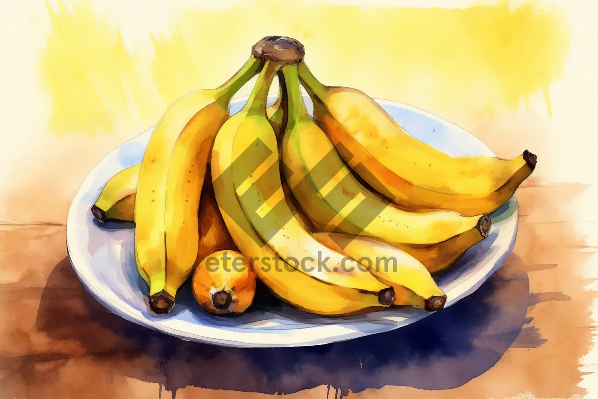 Picture of Assorted organic fruits and bananas for healthy breakfast