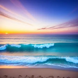 Serene Sunset Over Turquoise Waters