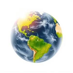 3D Glass Globe Icon Planet Symbol