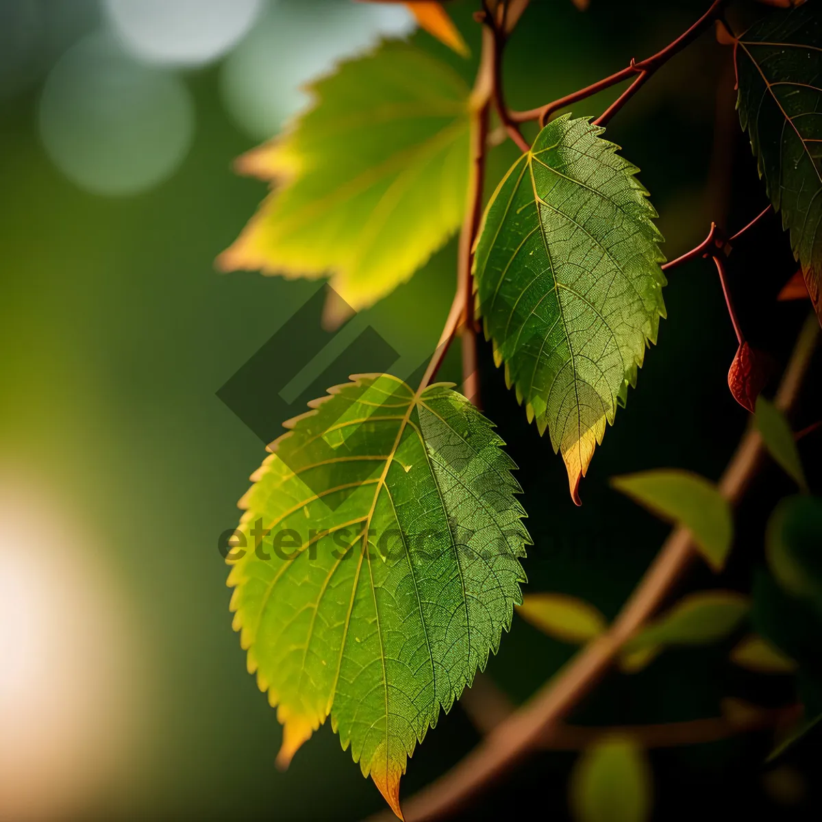 Picture of Bright Summer Leaves in a Forest