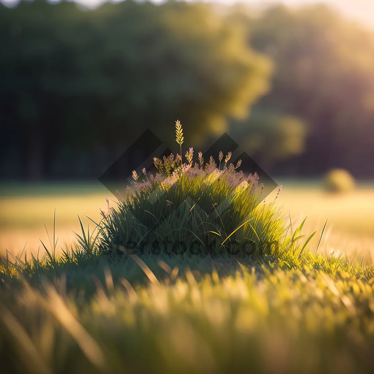 Picture of Summer Meadow with Dandelions and Wheat