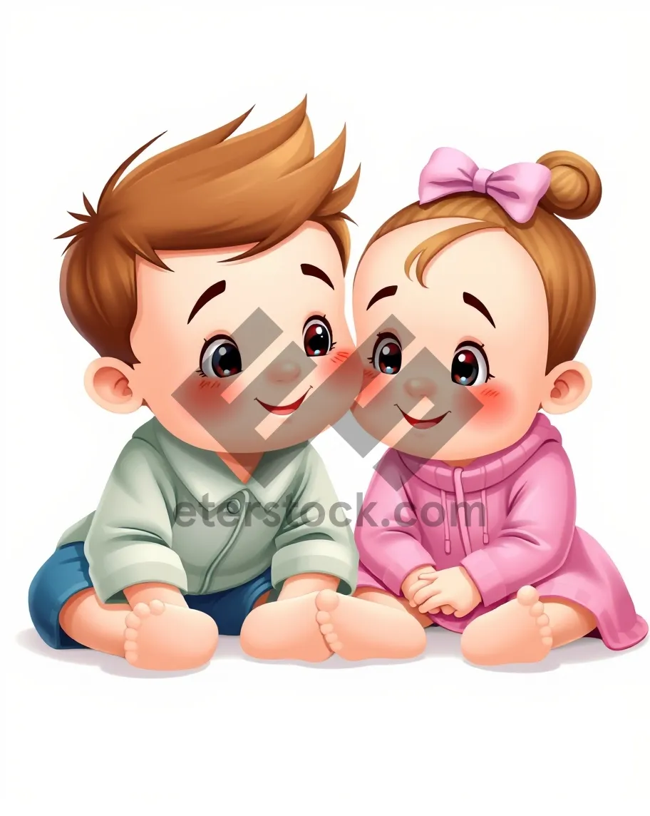 Picture of Cute Cartoon Boy Kid Clip Art Illustration