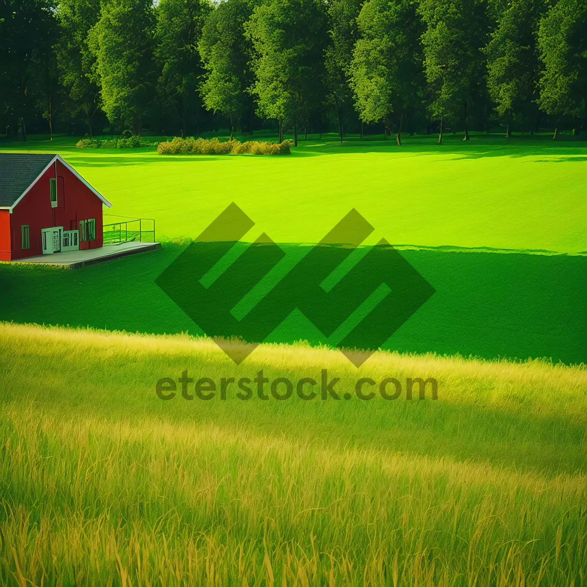 Picture of Summer Sky Over Rice Field