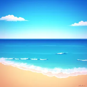 Serene Summer Seascape under Clear Blue Sky