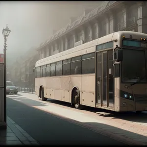 Urban trolleybus on city street