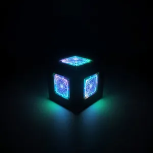 Black design icon set with bright gem lighting.