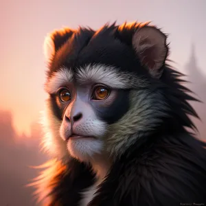 Cute Furry Monkey Kitty with Adorable Eyes