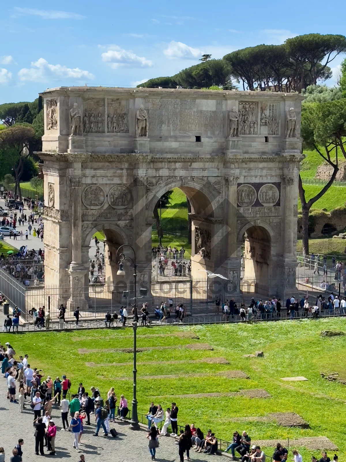 Picture of Ancient Roman Triumphal Arch in Historic City Landmark