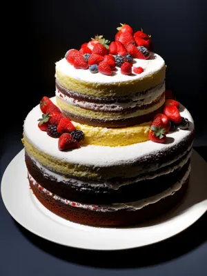 Delicious Berry Cake with Fresh Strawberries
