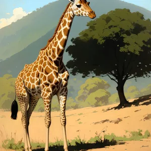 Safari Serenity: Majestic Giraffe in the Wilderness