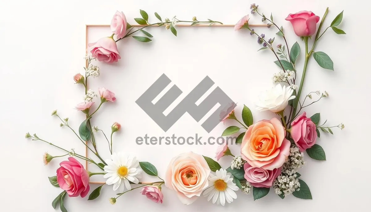 Picture of Floral Ornate Grunge Frame with Summer Foliage