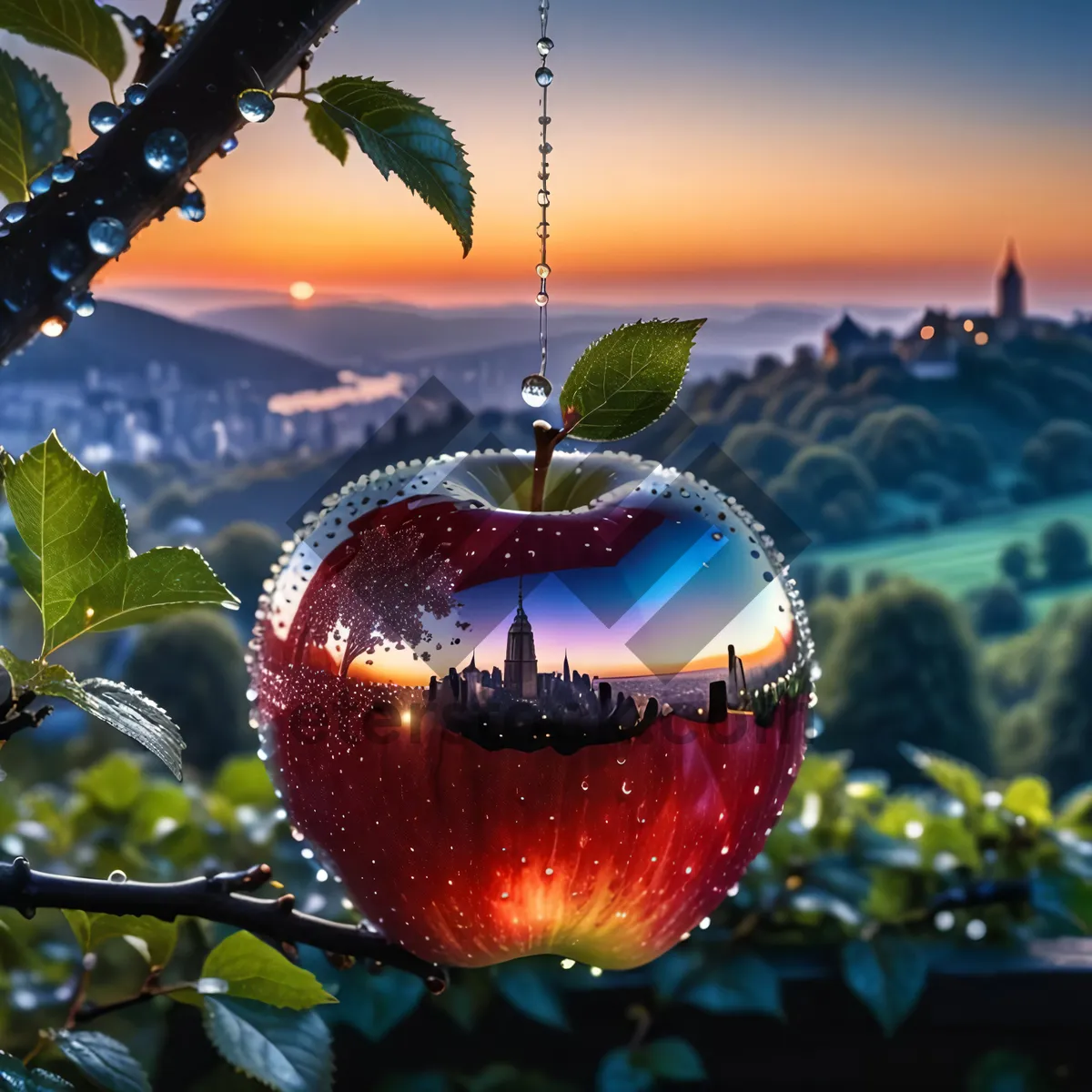 Picture of Fresh Red Delicious Apple for Holiday Decoration