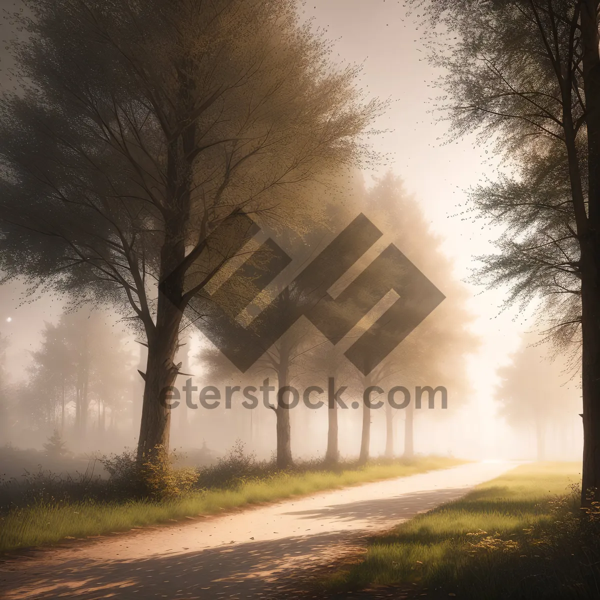 Picture of Serene Sunrise Over Majestic Forest