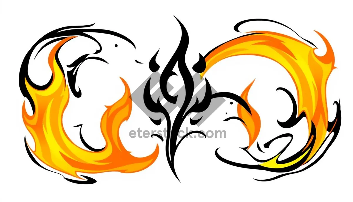 Picture of Blazing Orange Cartoon Graphic Icon