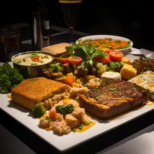 Fresh Vegetable Salad on White Plate