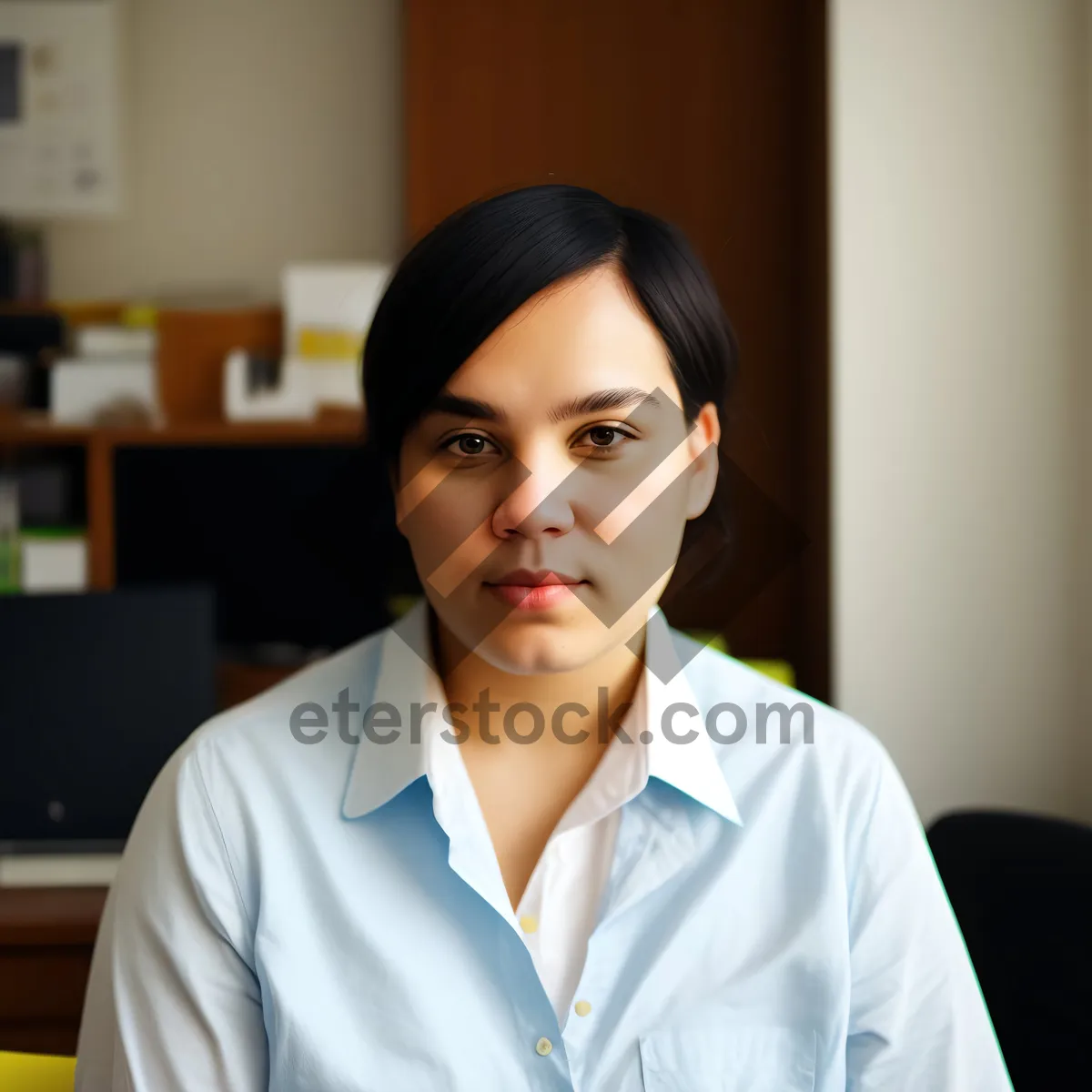 Picture of Confident businessman in professional attire at office desk.