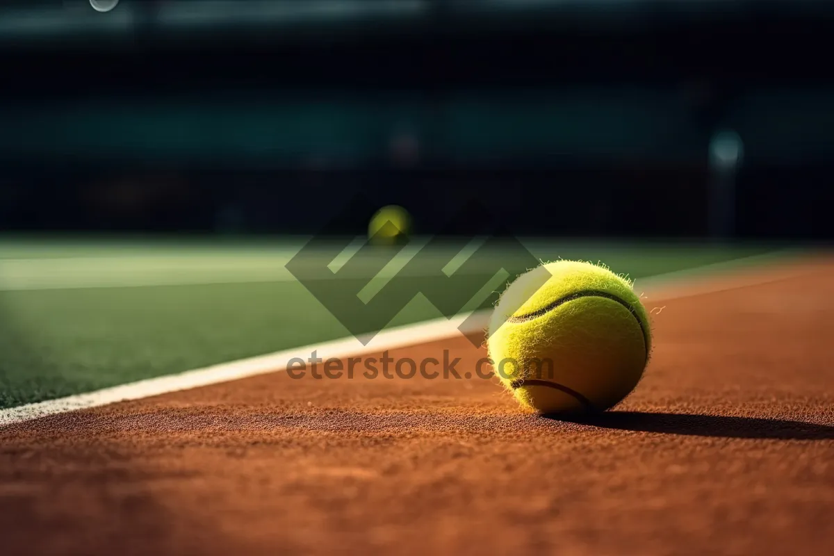 Picture of Yellow Tennis Ball Set for Outdoor Recreation Game.