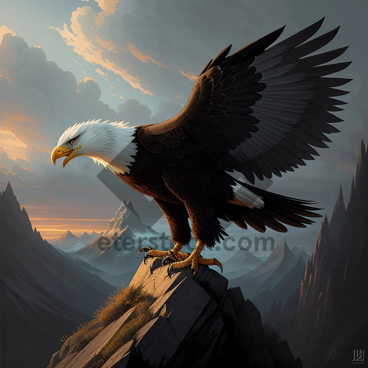 Picture of Majestic Bald Eagle Soaring through the Sky