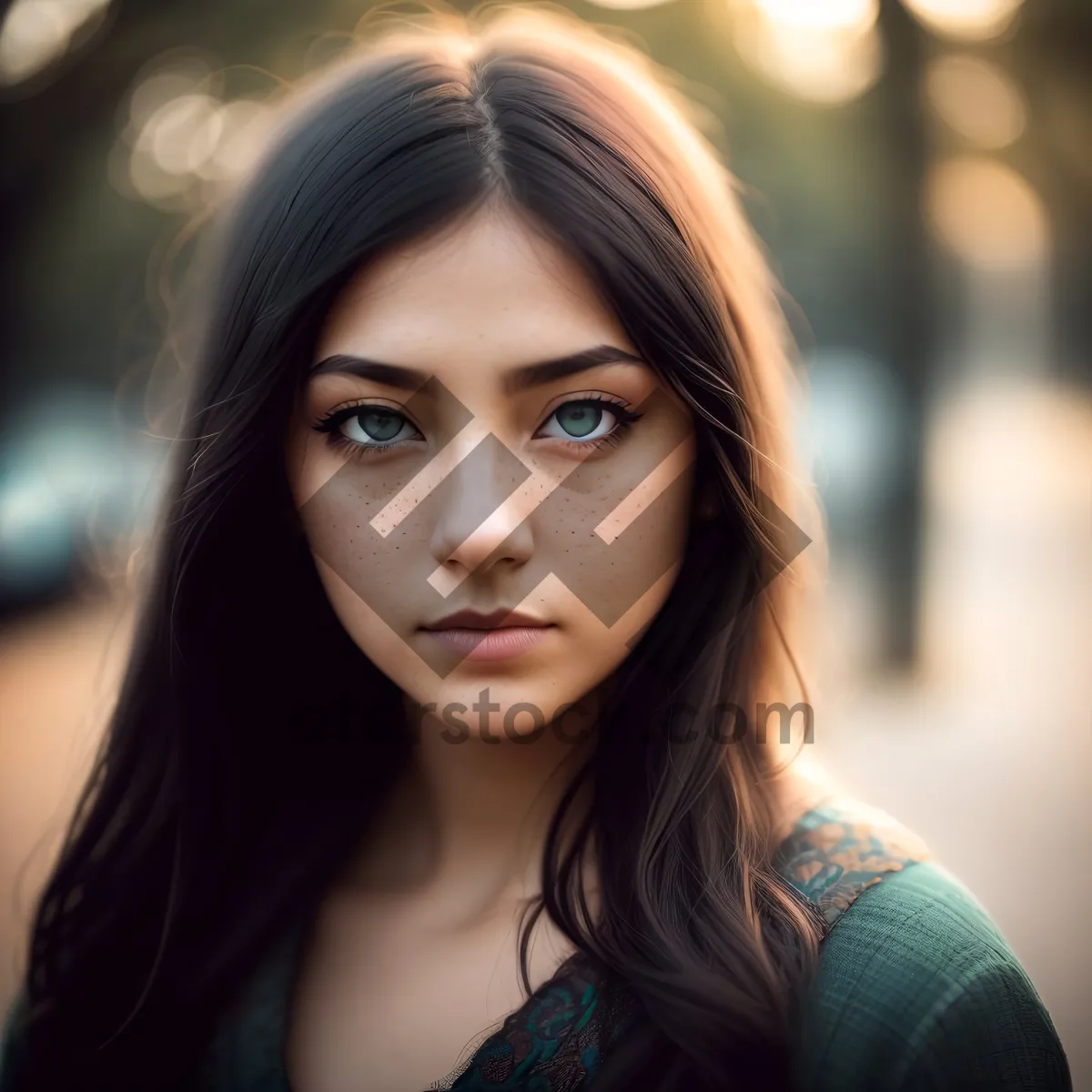 Picture of Stunning Brunette Fashion Model with Captivating Smile