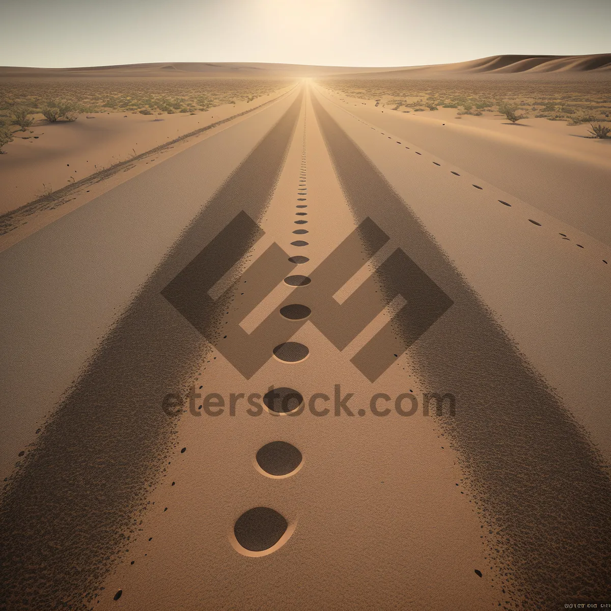 Picture of Desert Highway: Sky-Motion-Car-Transportation-Clouds